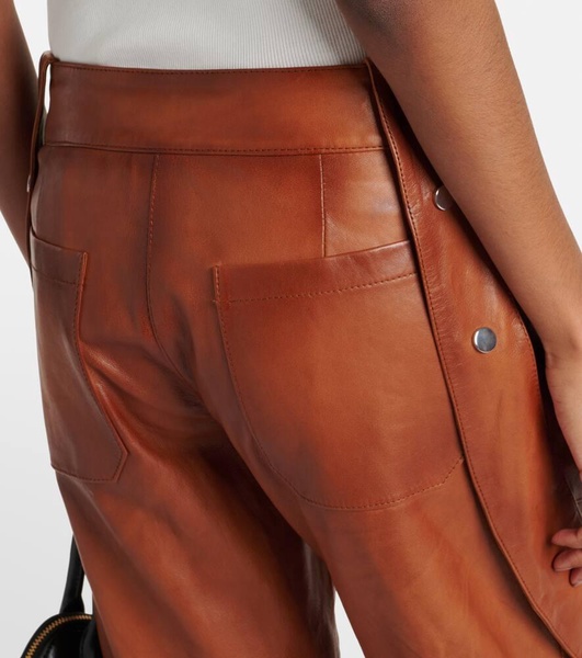 Leather cargo pants