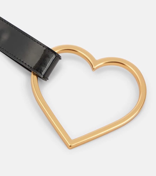 Heart patent leather belt