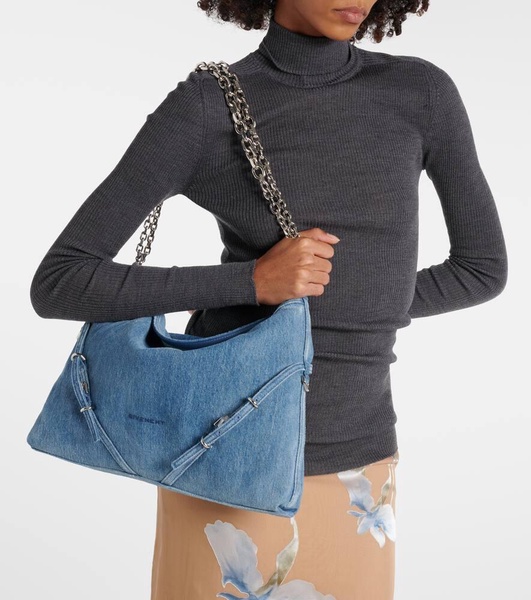 Voyou Chain Medium denim shoulder bag