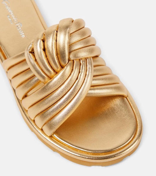 Ottavia metallic leather slides