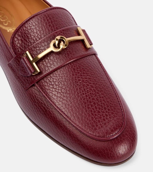 T Ring leather loafers