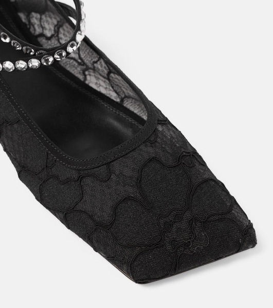 Ane embellished lace ballet flats