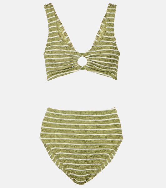 Nadine striped high-rise bikini