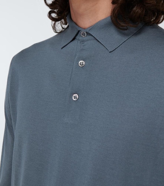 Ml long-sleeved wool polo shirt