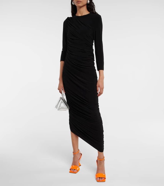 Diana ruched jersey midi dress