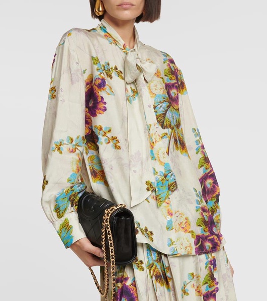 Floral satin blouse