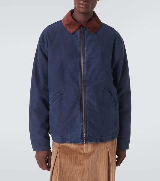 Corduroy-trimmed cotton jacket