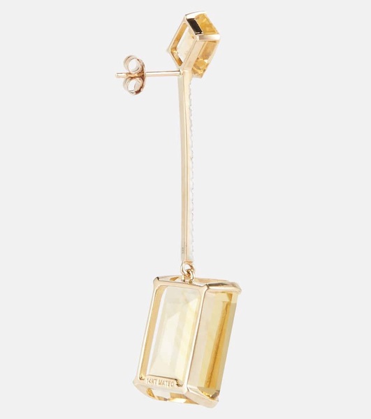 14kt gold earrings with citrine and diamonds