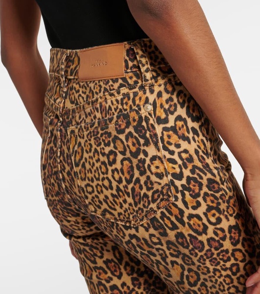 Ali leopard-print high-rise flared jeans