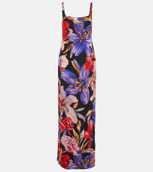 Floral silk-blend maxi dress