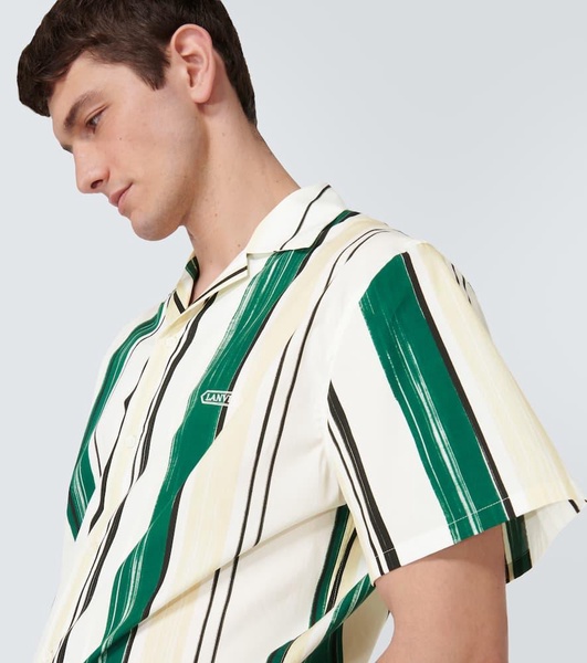 Striped cotton bowling shirt