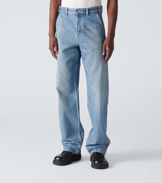 Mid-rise straight jeans