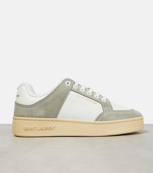 SL/61 Perforated Leather and Suede Sneakers