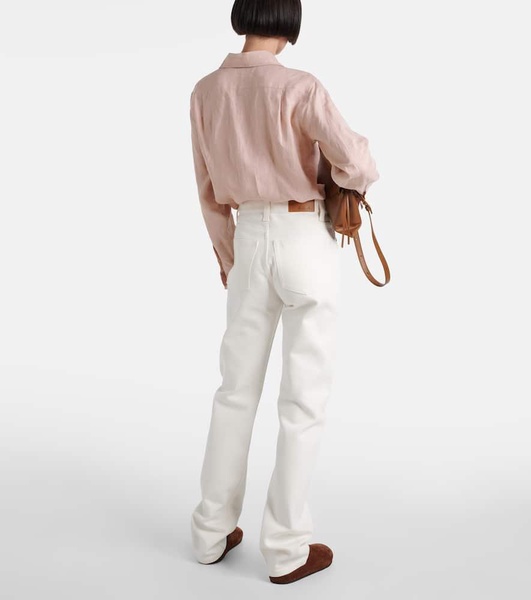 Cotton and silk straight jeans