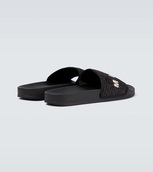 Raffia logo sandals