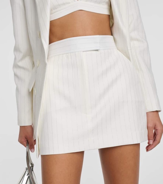 High-rise pinstripe miniskirt