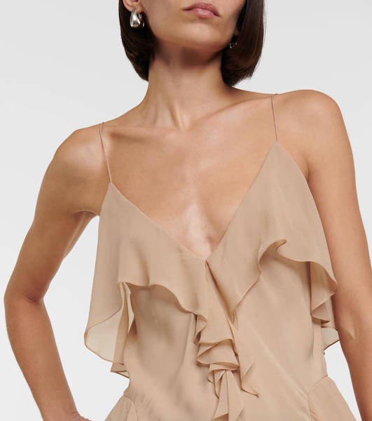 Piet ruffled silk georgette camisole