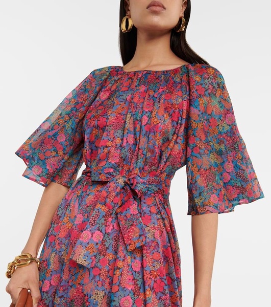 Daisy floral cotton midi dress