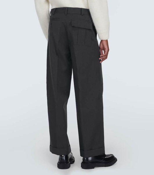 Wool straight pants