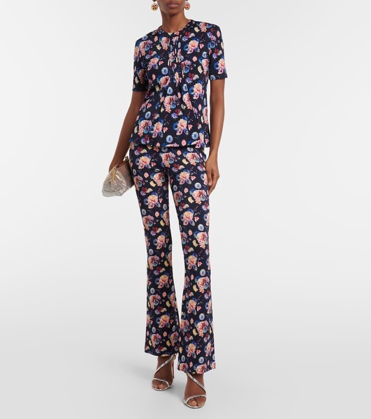 Floral high-rise pants