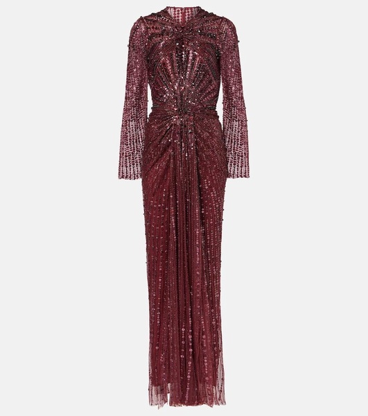 Anja gathered embellished gown