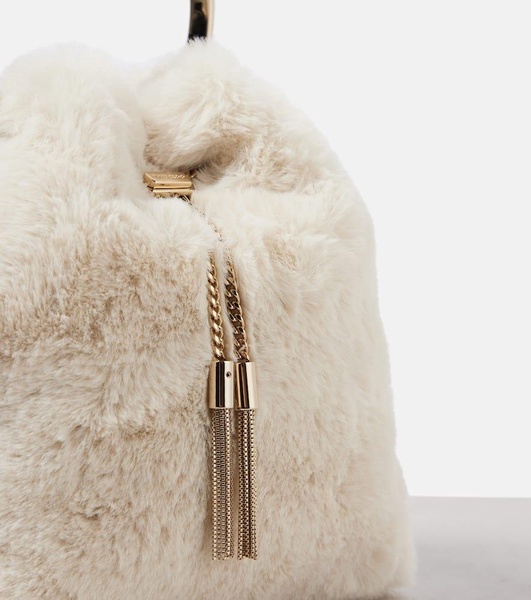 Bon Bon Small faux shearling bucket bag