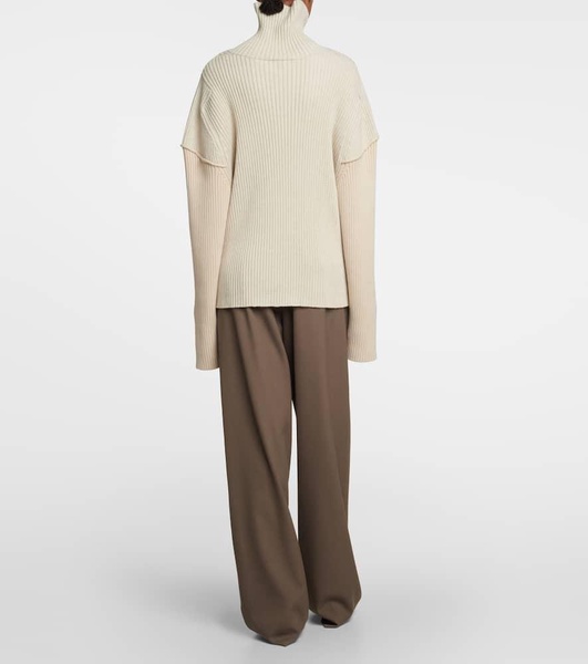 Dua rib-knit cotton and cashmere sweater