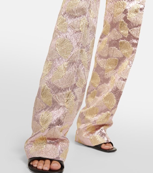 Jacquard Lamé Flared Pants