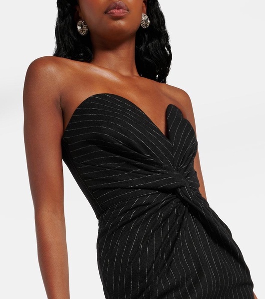 Pinstripe strapless minidress