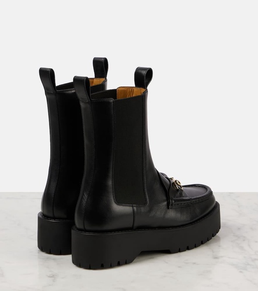 Horsebit leather Chelsea boots