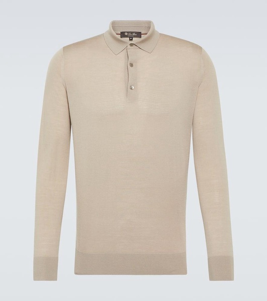 Virgin wool polo sweater