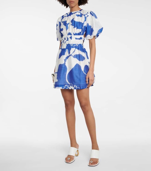 Vivi printed cotton and silk minidress