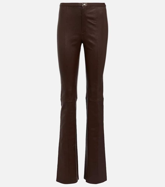 Kam high-rise leather pants