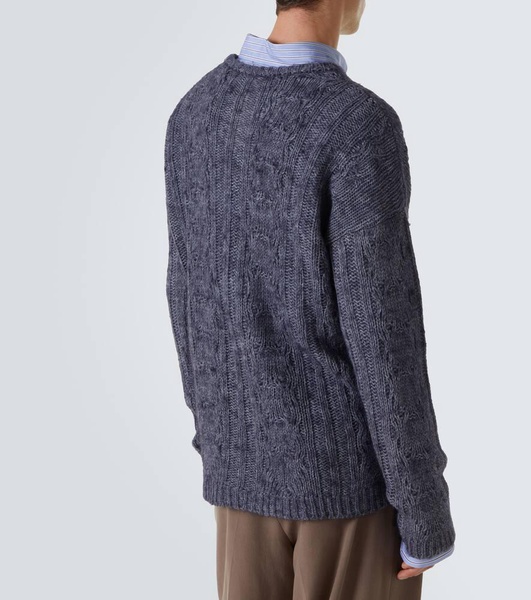 Popover cable-knit wool-blend sweater