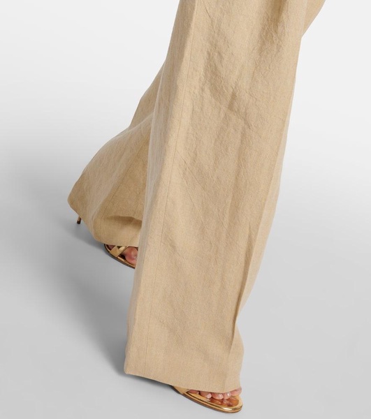 Gabrielle high-rise linen wide-leg pants