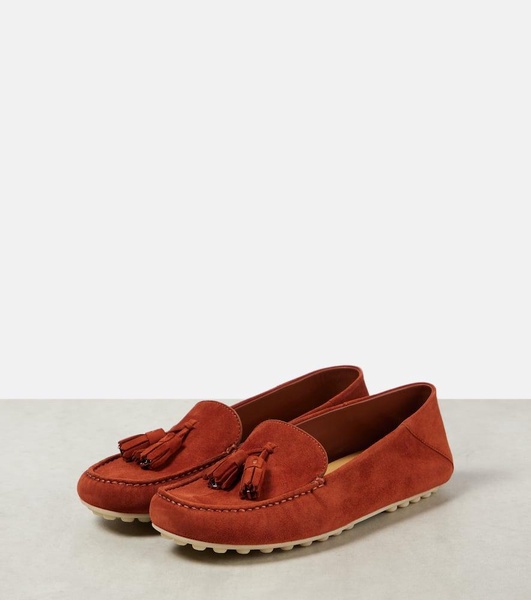 Dot Sole Walk suede moccasins