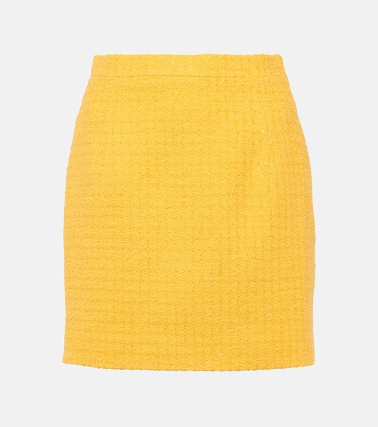 Checked bouclé miniskirt