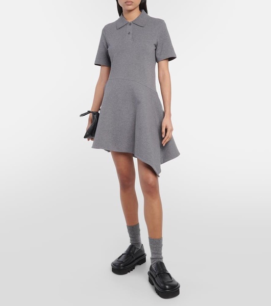 Asymmetric knitted minidress