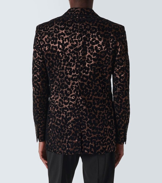 Atticus leopard-print tuxedo jacket