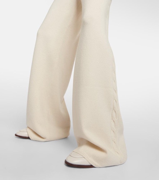 Napier high-rise cashmere wide-leg pants