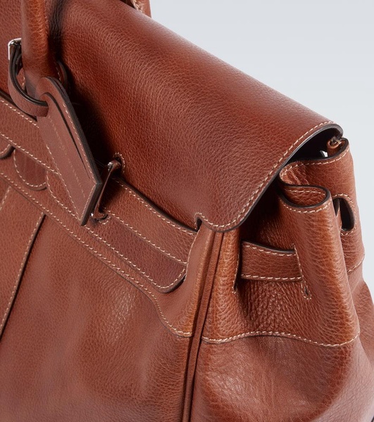 Leather duffel bag