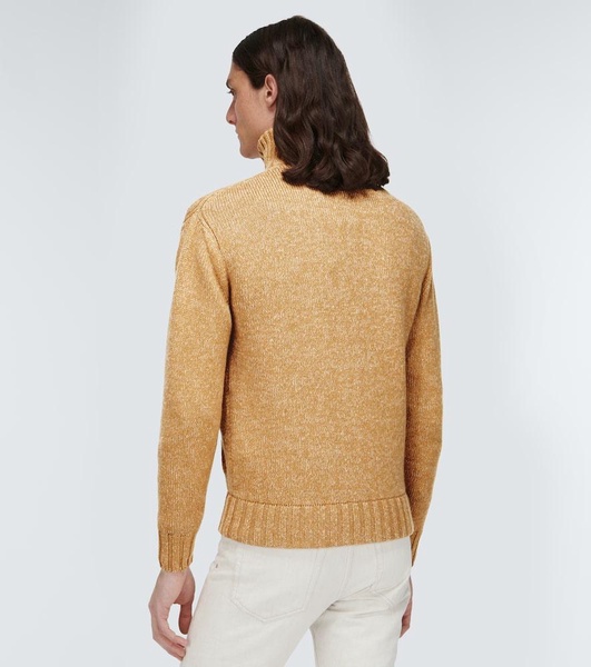 Cashmere zip-up sweater