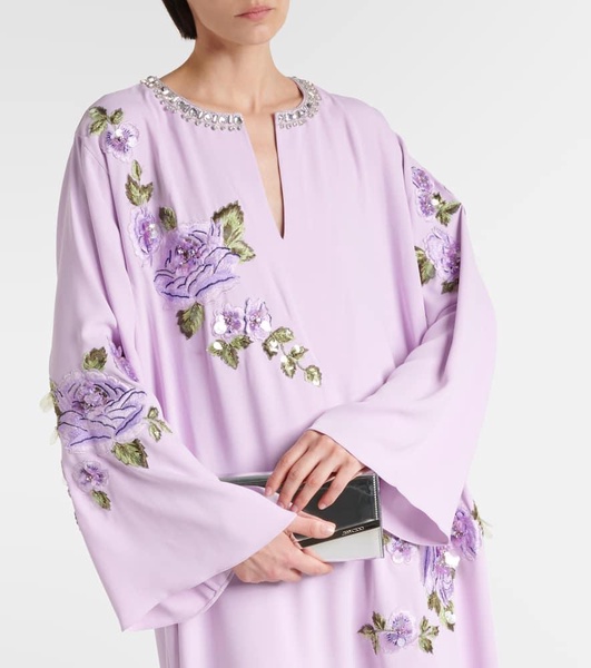 Embellished floral kaftan