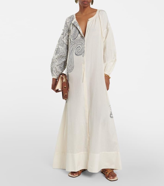 Paisley cotton and silk kaftan