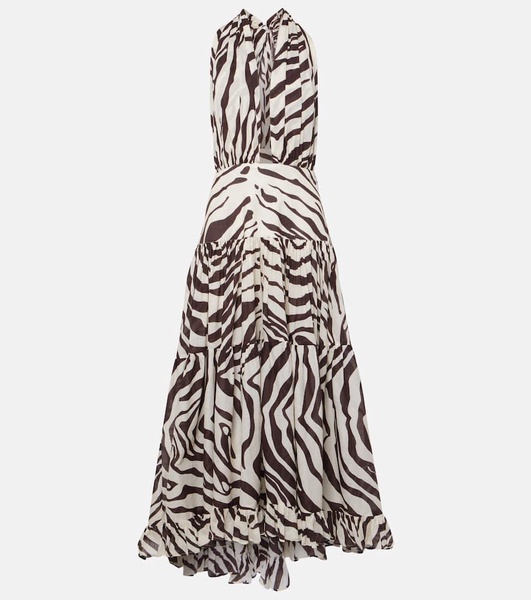 Marie Rose zebra-print cotton maxi dress