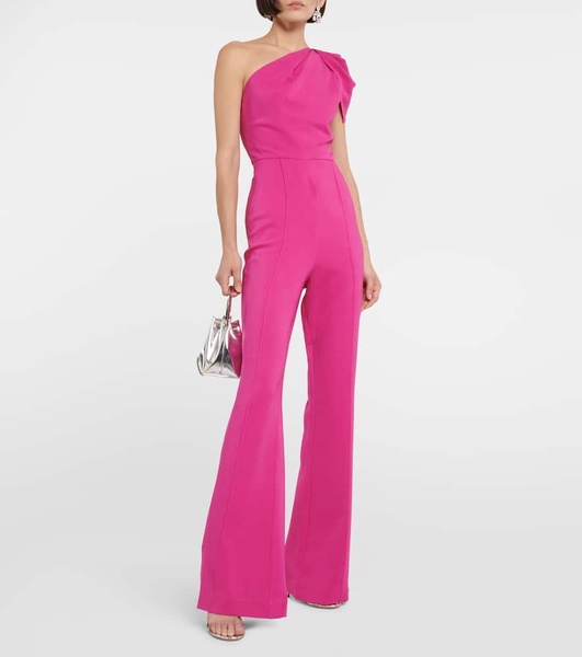 Asymmetric crepe jumpsuit