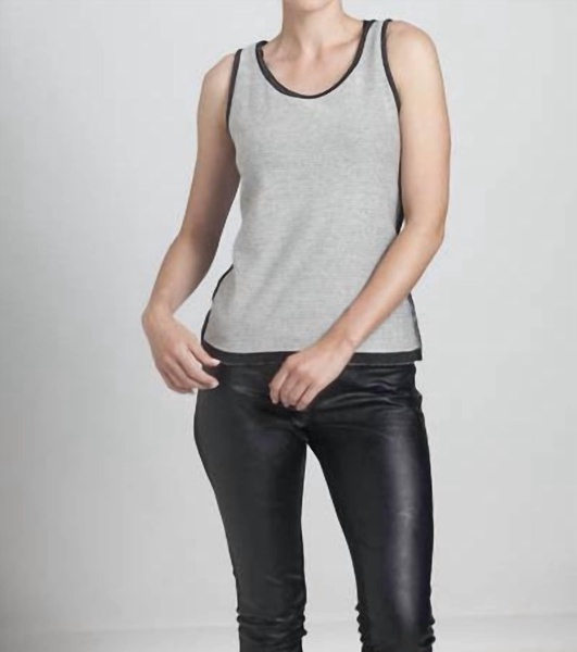 bra-friendly tank top in charcoal/black