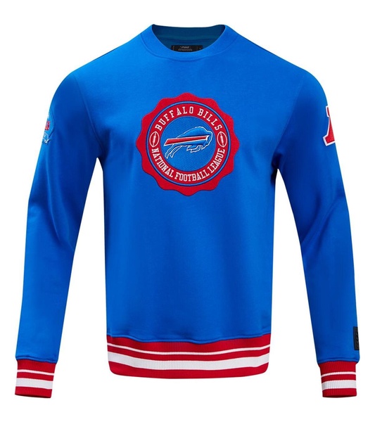 Men's Royal Buffalo Bills Crest Emblem Pullover Sweatshirt