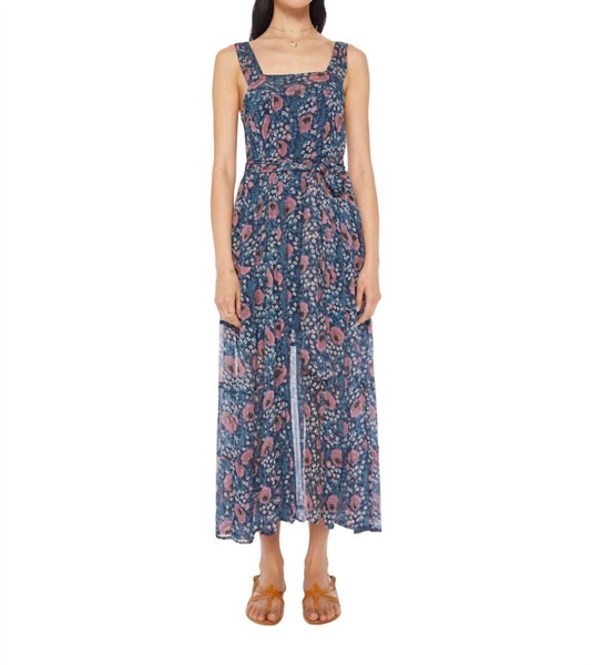 jasmine maxi dress in vintage flowers indigo