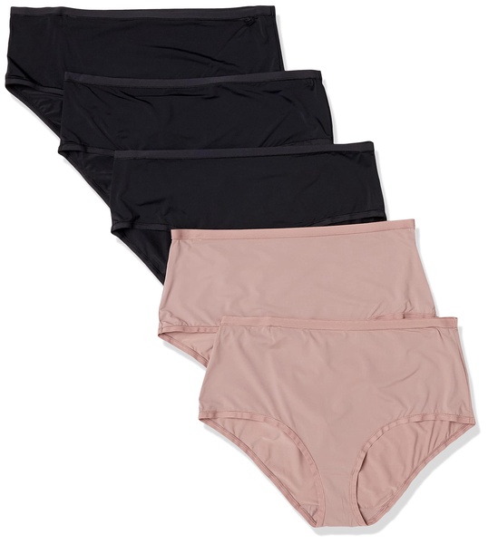 Amazon Essentials Women's Mid Rise Underwear (Available in Plus Size), Pack of 6